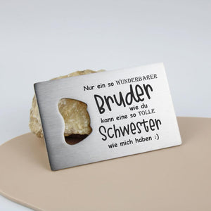 Flaschenöffner Bruder - Schwester  - personalisiertes Geschenk - Gravur19