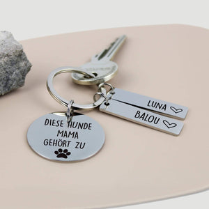 Diese Hunde Mama gehört zu - Schlüsselanhänger personalisiert - personalisiertes Geschenk - Gravur19