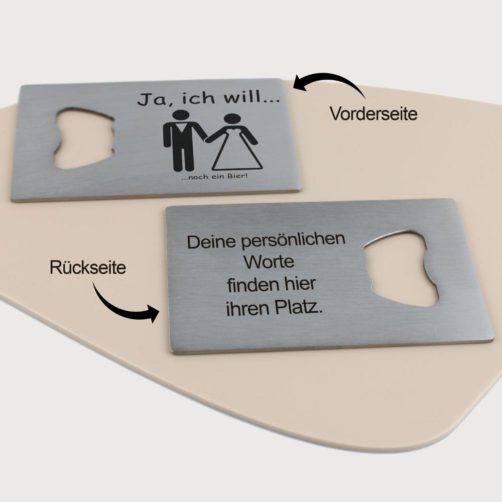 Flaschenöffner Ja ich will  - personalisiertes Geschenk - Gravur19