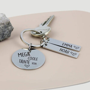 Mega coole Tante - Schlüsselanhänger personalsisiert personalisiertes Geschenk - Gravur19