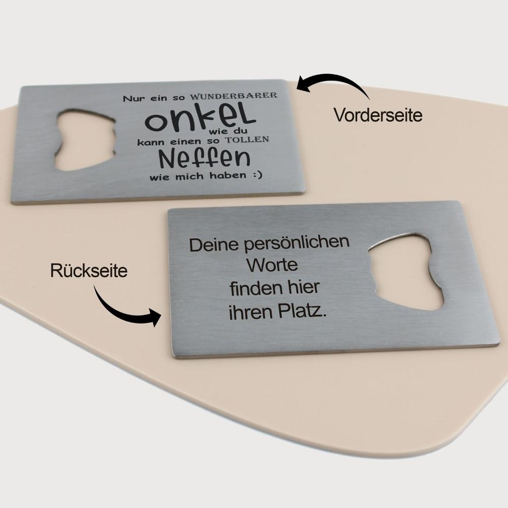 Flaschenöffner Onkel-Neffen  - personalisiertes Geschenk - Gravur19