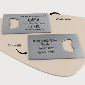 Flaschenöffner Opa-Enkel  - personalisiertes Geschenk - Gravur19