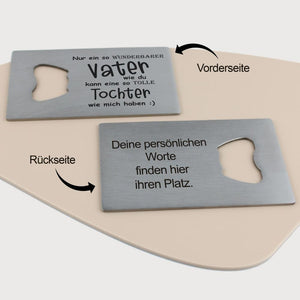 Flaschenöffner Vater-Tochter  - personalisiertes Geschenk - Gravur19